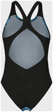 BLUE FLOWERS SWIMSUIT V BACK