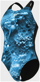 BLUE FLOWERS SWIMSUIT V BACK