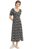 fitted allover printed dress M