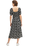 fitted allover printed dress M