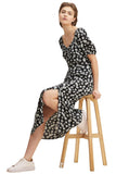 fitted allover printed dress M