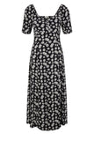 fitted allover printed dress M