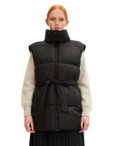 belted puffer vest L