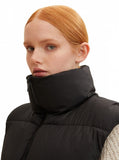 belted puffer vest L