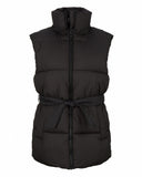 belted puffer vest L