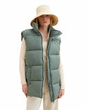 belted puffer vest L