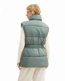 belted puffer vest L