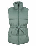 belted puffer vest L
