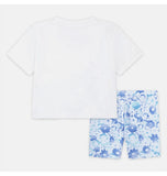 Floral All Over Printed Suit White