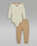 Air Rib Nep Bodysuit Set Beige/Brown