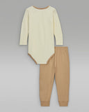 Air Rib Nep Bodysuit Set Beige/Brown