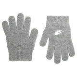 Kids Dark Grey Heather Swoosh Beanie & Gloves Set