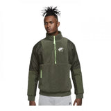 Mens Sportswear Sherpa Half Zip Jacket Carbon Green