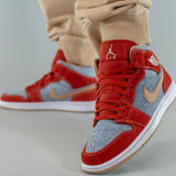 Air Jordan 1 Mid Denim Red