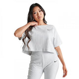 Ribbed Jersey Short-Sleeve T-Shirt White