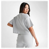 Ribbed Jersey Short-Sleeve T-Shirt White