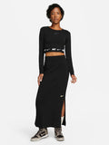 Tape Long-Sleeve Crop Top Black