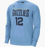 Mem Nk Flc Crew Light Blue