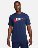 Paris Saint-Germain Swoosh T-Shirt Blue