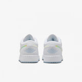 GS Air Jordan 1 Low White Ice Blue Glitter Swoosh