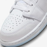 GS Air Jordan 1 Low White Ice Blue Glitter Swoosh