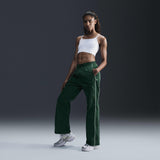 Windrunner High-Waisted Woven Open-Hem Pants Green