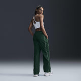 Windrunner High-Waisted Woven Open-Hem Pants Green