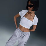 Tight Cropped Mini-Rib 2-In-1 Grey