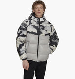 Down Regen Camo Hooded Puffer Jacket Grey
