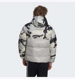 Down Regen Camo Hooded Puffer Jacket Grey