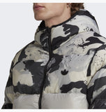 Down Regen Camo Hooded Puffer Jacket Grey