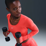 Pro WomenS Dri- Fit Cropped Long- Sleeve Top Red